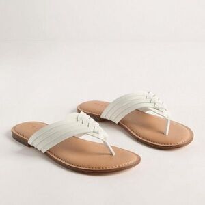 Torrid Braided Flip Flop Wide Width White